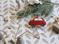 Preview: Retro Auto Weihnachts Anhänger Set- ITH-Stickdatei